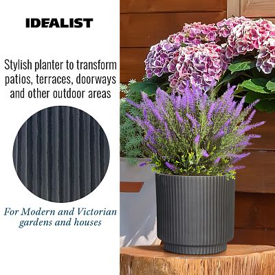 IDEALIST Lite Vertical Ribbed Cylinder Outdoor Planter