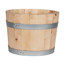 Rustic European Birch Hardwood Round Tub Half Barrel Outdoor Planter Made in UK by HORTICO