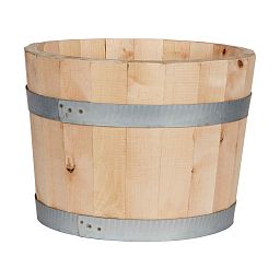 Rustic European Birch Hardwood Round Tub Half Barrel Outdoor Planter Made in UK by HORTICO