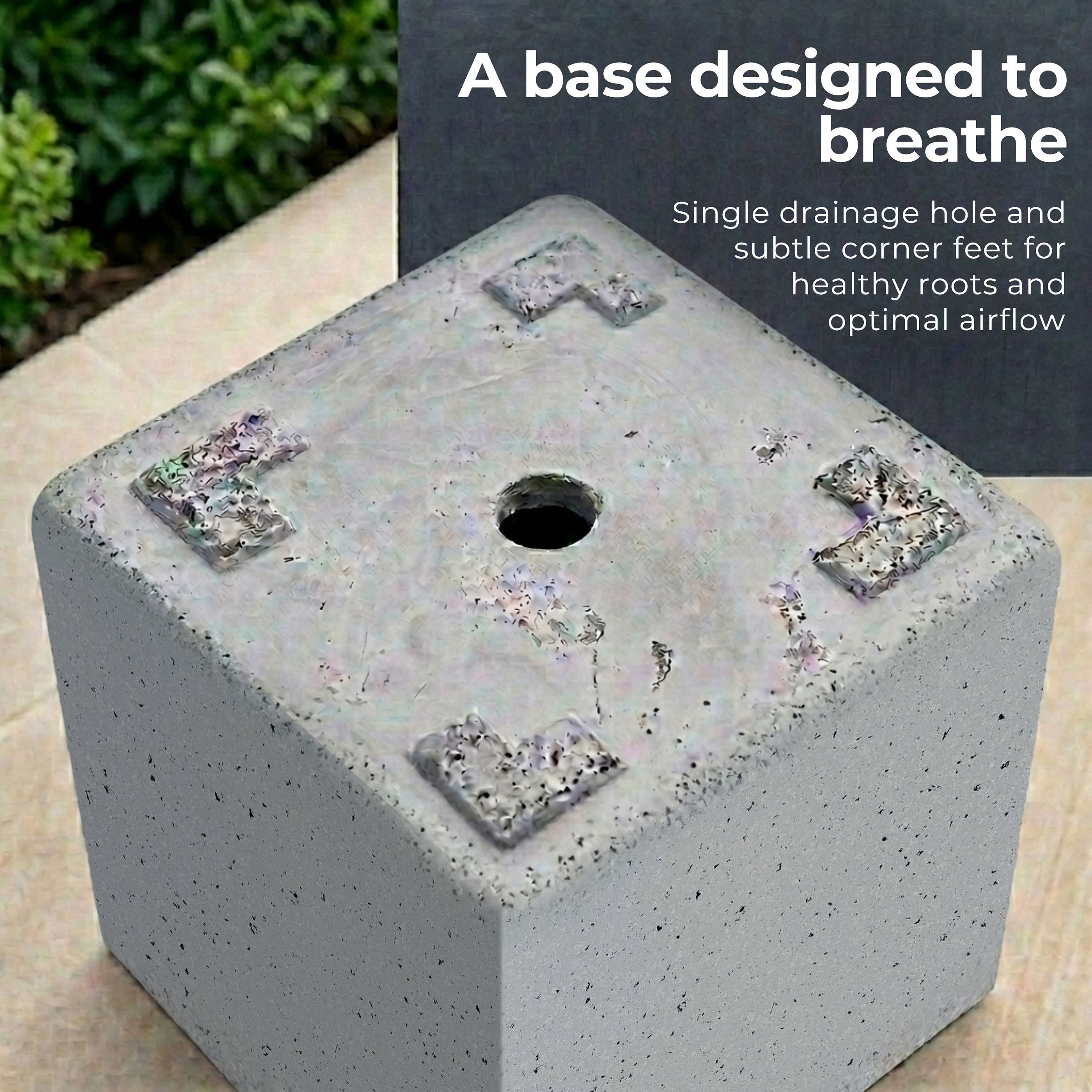 IDEALIST Lite Square Box Contemporary Marble Light Concrete Planter