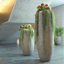 Cigar Round Tall Polystone Outdoor Planter