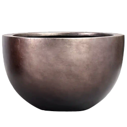 Silver Leaf Large Bowl Planter | Round Indoor Plant Pot