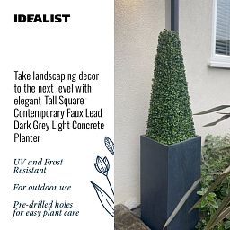 IDEALIST Lite Tall Square Contemporary Light Concrete Planter Set