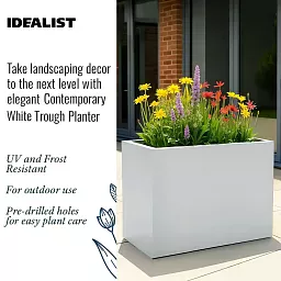 IDEALIST Lite Contemporary Light Concrete Trough Planter