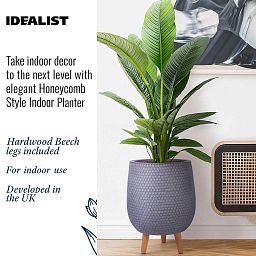 IDEALIST Lite Honeycomb Style Egg Planter on Legs, Round Pot Plant Stand Indoor