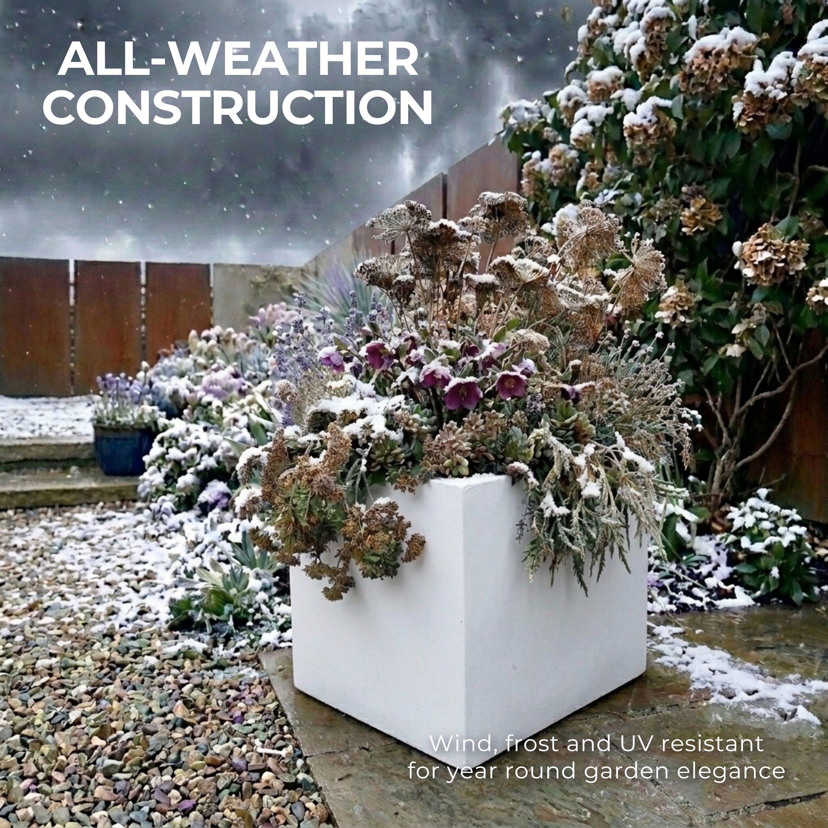 IDEALIST Lite Square Box Contemporary Light Concrete Planter