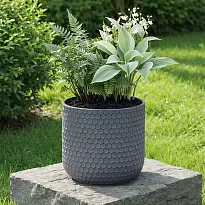 IDEALIST Lite Honeycomb Style Green Grey Cylinder Garden Round Planter...