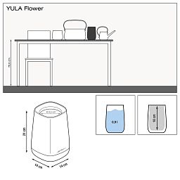 LECHUZA YULA Flower Tall Square Poly Resin Indoor Planter