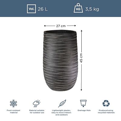 IDEALIST Lite Row Light Concrete Vase Elegant Planter