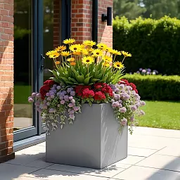 IDEALIST Lite Square Box Contemporary Light Concrete Planter