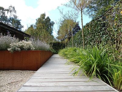 Andes Trough Corten Steel Outdoor Planter