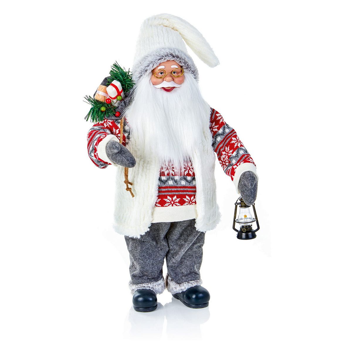 Christmas Nordic Santa Figurine with Glasses