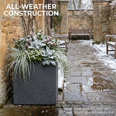 IDEALIST Lite Textured Concrete Effect Square Outdoor Planter