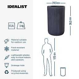 IDEALIST Lite Ribbed Cylinder Outdoor Planter