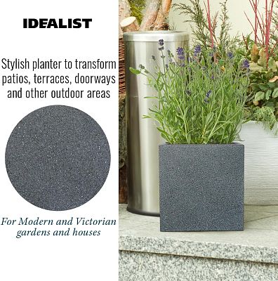 IDEALIST Lite Textured Concrete Effect Square Outdoor Planter