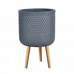 IDEALIST Lite Honeycomb Style Cylinder Planter on Legs, Round Pot Plant Stand Indoor