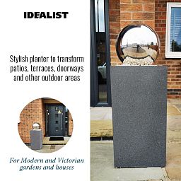 IDEALIST Lite Textured Concrete Effect Tall Square Outdoor Planter