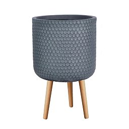 IDEALIST Lite Honeycomb Style Cylinder Planter on Legs, Round Pot Plant Stand Indoor