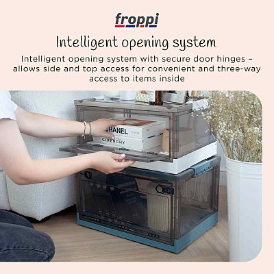 Collapsible Hard Plastic Multi-purpose Storage Box for Toys, Shoes, Clothes by Froppi