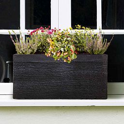 IDEALIST Lite Ribbed Light Concrete Trough Planter