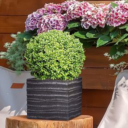 IDEALIST Lite Straw Ribbed Square Outdoor Planter