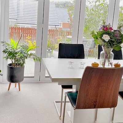 IDEALIST Lite Ribbed Cylinder Planter on Legs, Round Pot Plant Stand Indoor