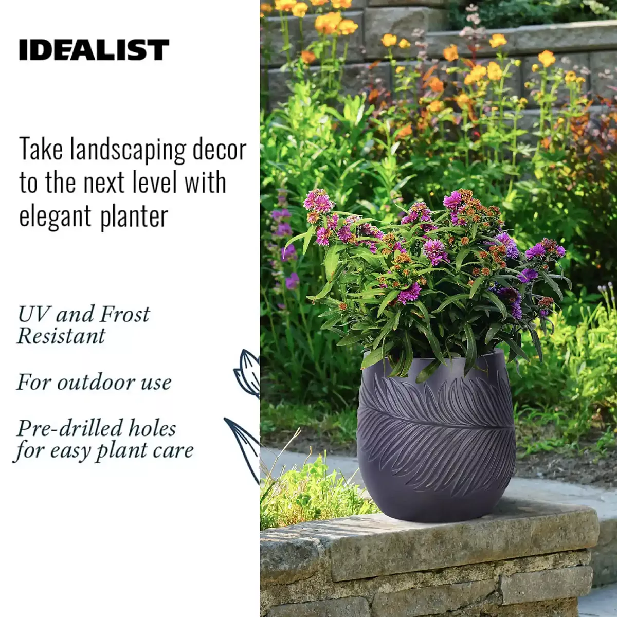 IDEALIST Lite Leaf Embossed Egg Planter
