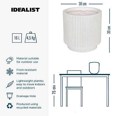 IDEALIST Lite Vertical Ribbed Cylinder Outdoor Planter