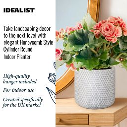 IDEALIST Lite Honeycomb Style Table and Hanging Cylinder Round Plant Pot Dual Use Indoor Planter