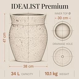 Mediterranean Ficonstone Tall Planter | Indoor and Outdoor Plant Pot Apollo Vase