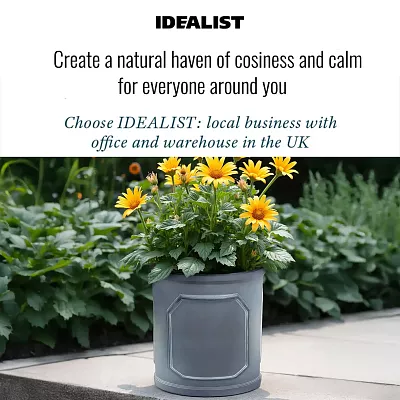 IDEALIST Chelsea Light Concrete Cylinder Garden Planter