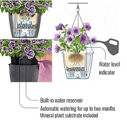 LECHUZA NIDO Cottage Round Poly Resin Outdoor Self-watering Planter