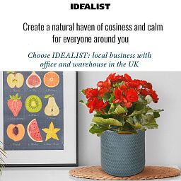 IDEALIST Lite Plaited Style Table and Hanging Cylinder Round Plant Pot Dual Use Indoor Planter