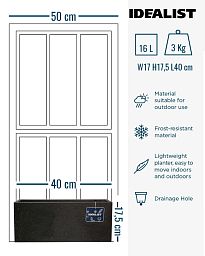 IDEALIST Lite Window Box Light Concrete Planter