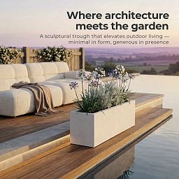 IDEALIST Lite Contemporary Light Concrete High Trough Planter