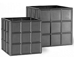 Downing St. Fiberglass Square Faux Lead Planter Pot In/Out