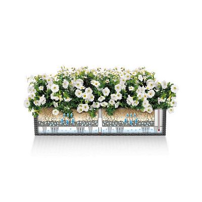 LECHUZA BALCONERA Cottage Trough Poly Resin Self-watering Planter