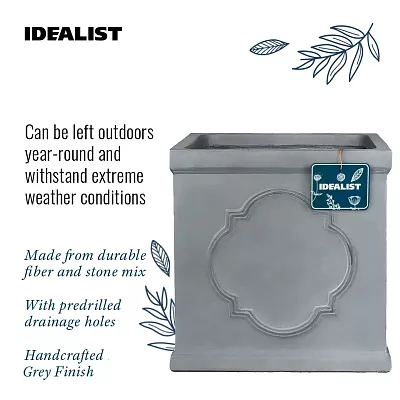 IDEALIST Windsor Light Stone Square Garden Planter