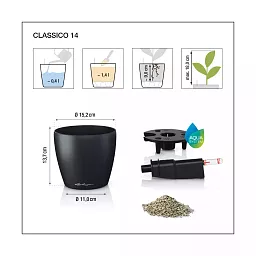 LECHUZA CLASSICO Color Round Poly Resin Self-watering Planter