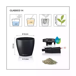 LECHUZA CLASSICO Color Round Poly Resin Self-watering Planter