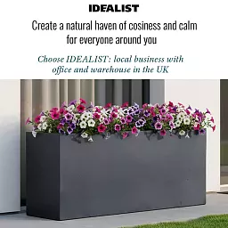 IDEALIST Lite Contemporary Light Concrete High Trough Planter