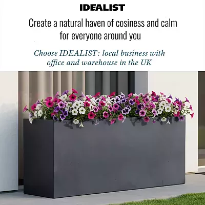 IDEALIST Lite Contemporary Light Concrete High Trough Planter