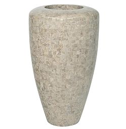 Geo Round Tall Polystone Indoor Planter