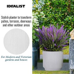 IDEALIST Lite Vertical Ribbed Cylinder Outdoor Planter