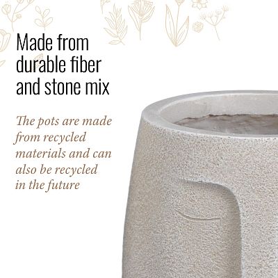 IDEALIST Lite Textured Concrete Effect Oval Indoor Face Pot