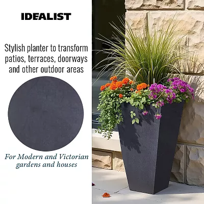 IDEALIST Lite Tall Tapered Contemporary Light Concrete Planter