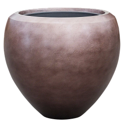 Silver Leaf Planter + Liner | Tapered Round Indoor Plant Pot