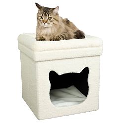 Premium Winter Comfort Cat House Indoor Foldable Cat Cave Bed with 2 Cosy Cushions by Froppi