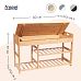 Froppi Bamboo Shoe Storage Bench 2-Tier Wooden Shoe Shelf and Rack with Seat and Storage Box