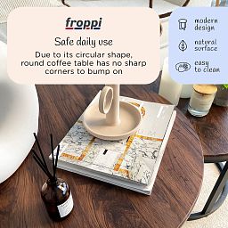 Froppi Round Coffee Tables for Living Room: Set of 2 Nesting Coffee Tables, MDF